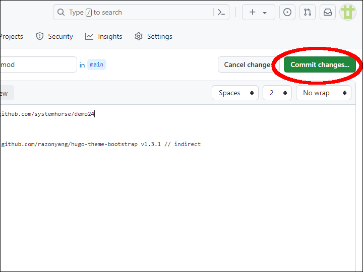 Commit changes