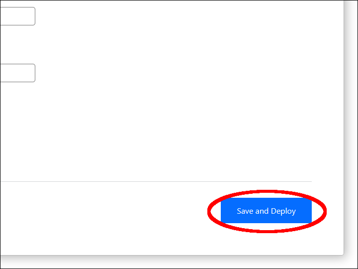 Save and Deploy