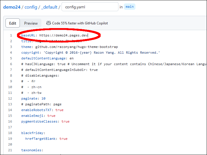 Insert Cloudflare baseURL